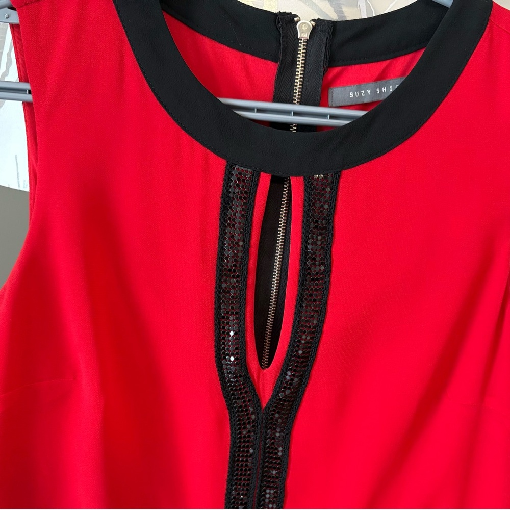Suzy Shier Strapless Red and Black Dress - Picture 5 of 12